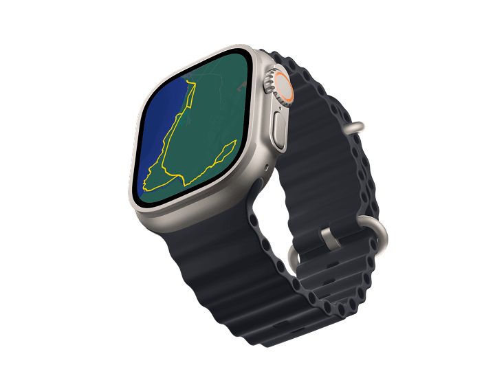 Apple Watch displaying a route map