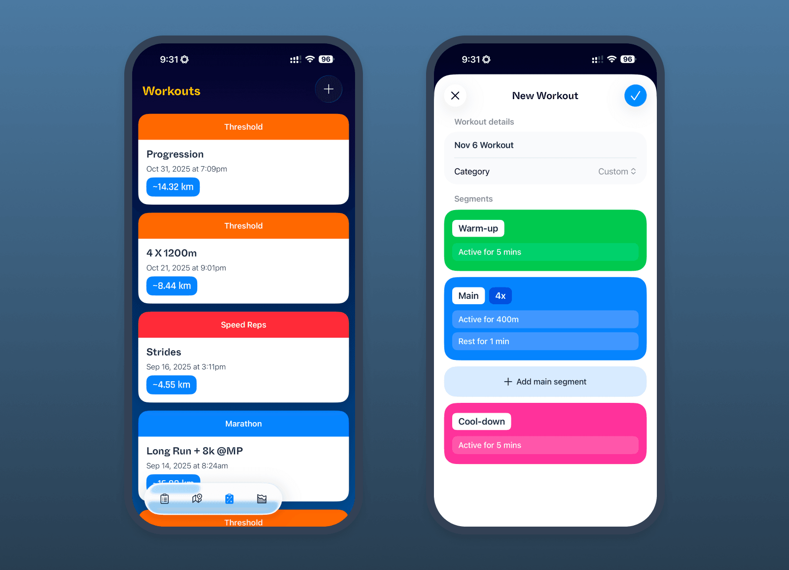 Milo now supports custom workouts and split alerts
